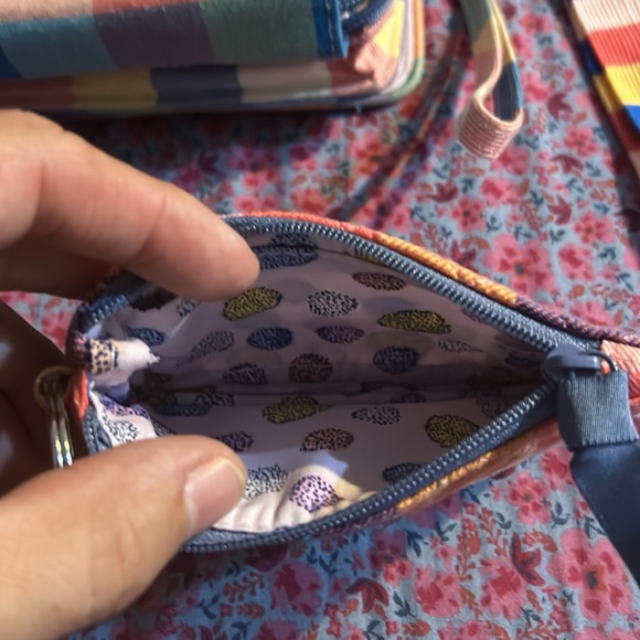 Vera Bradley Tropics Plaid Bundle Lanyard Zip ID All In One Crossbody - Picture 11 of 13